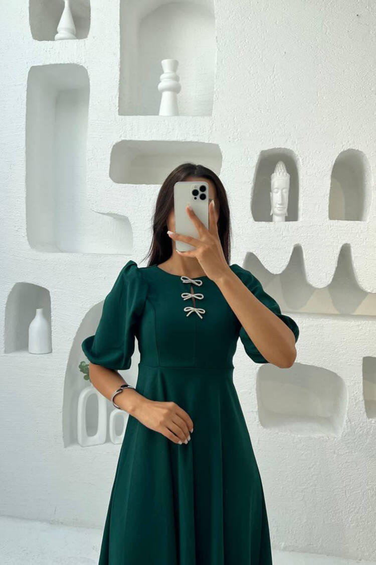Modest Elegant Midi Fit And Flare Dress - Brand: Mode Roy - Women & Kids, Baby Clothes Wholesale - Globality Store