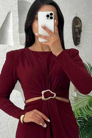 Bodycon Midi Dress With Long Sleeves - Brand: Mode Roy - Women & Kids, Baby Clothes Wholesale - Globality Store