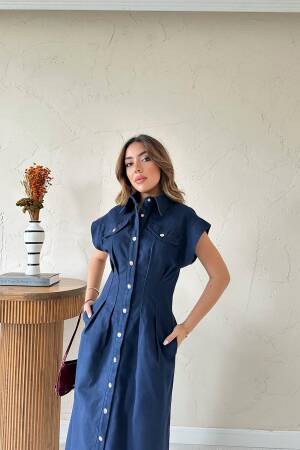 Midi Shirt Dress With Cap Sleeves - Brand: Elisa - Women & Kids, Baby Clothes Wholesale - Globality Store