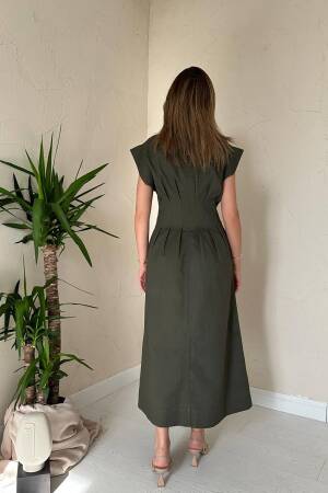 Green Casual Elegant Formal Modest Western Shirt Dress - Brand: Elisa - Women & Kids, Baby Clothes Wholesale - Globality Store