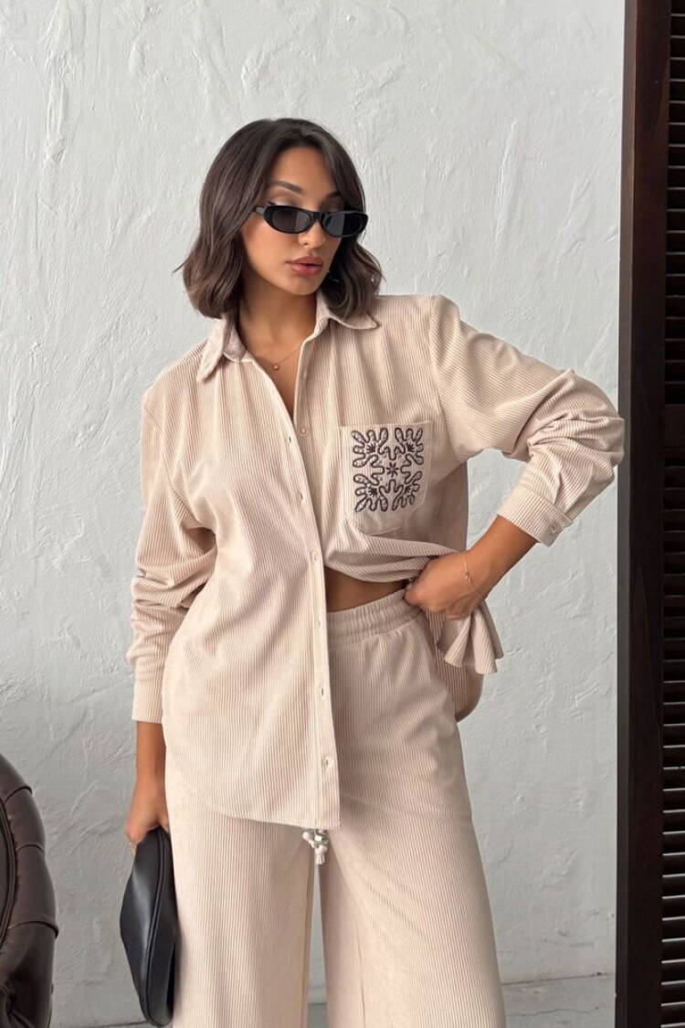 Beige Casual Elegant Shirt - Brand: Topshow - Women & Kids, Baby Clothes Wholesale - Globality Store