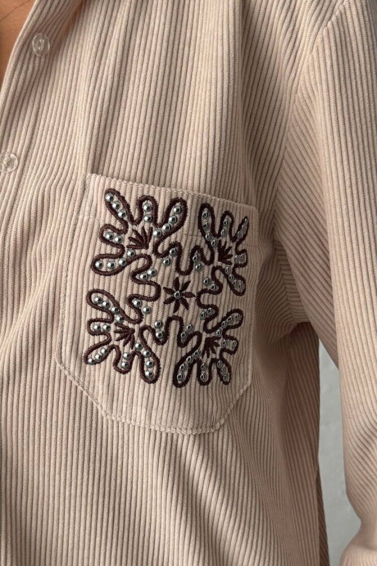 Beige Casual Elegant Shirt
