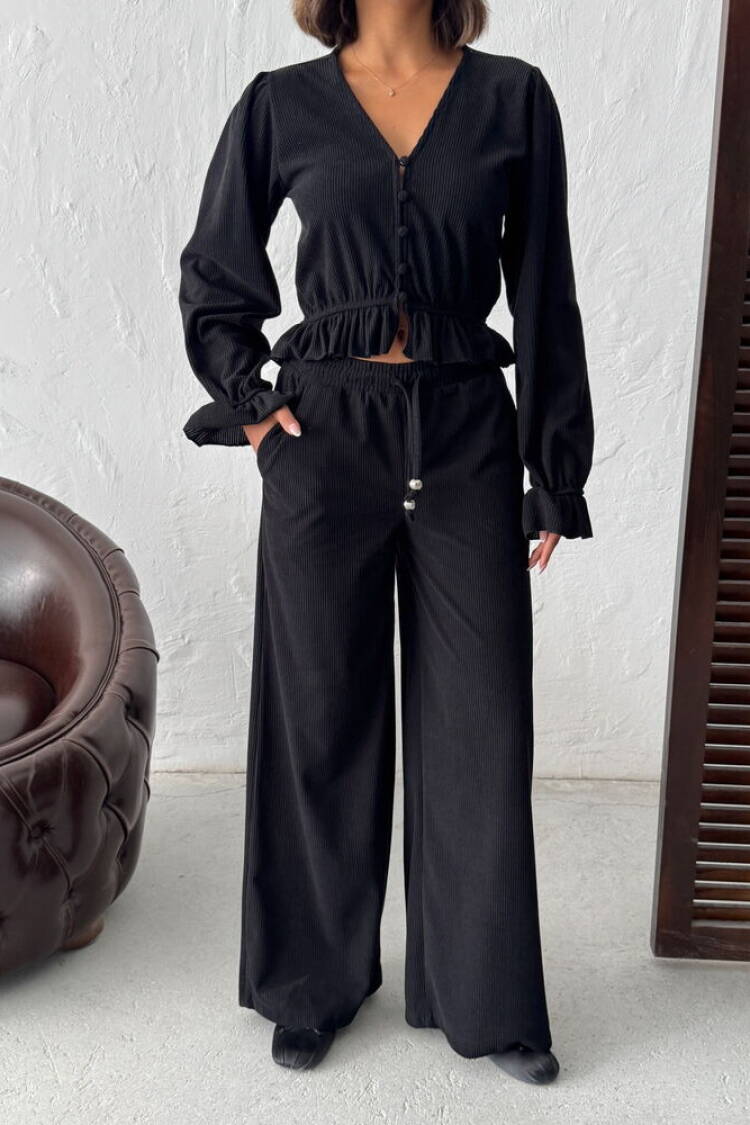 Wide Leg Palazzo Pants High Waist Drawstring