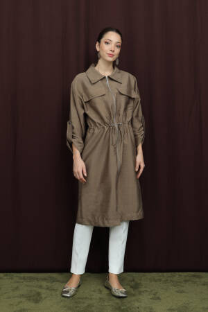 Brown Casual Shacket Jacket - Brand: Puane - Women & Kids, Baby Clothes Wholesale - Globality Store