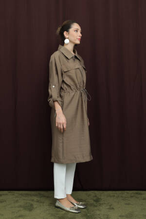 Brown Casual Shacket Jacket - Brand: Puane - Women & Kids, Baby Clothes Wholesale - Globality Store