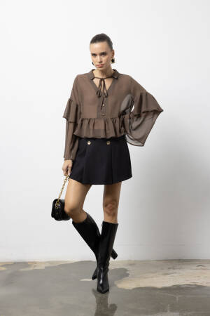 Black A-Line Mini Skirt With Flap Pocket - Brand: Cream Rouge - Women & Kids, Baby Clothes Wholesale - Globality Store