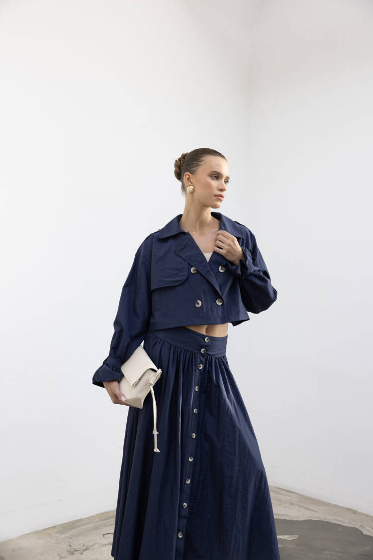 Maxi A-Line SkirtButtoned High Waist