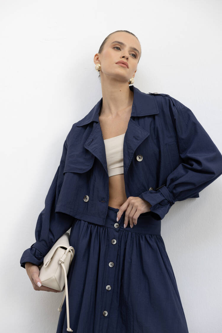 Double-Breasted Crop Coat