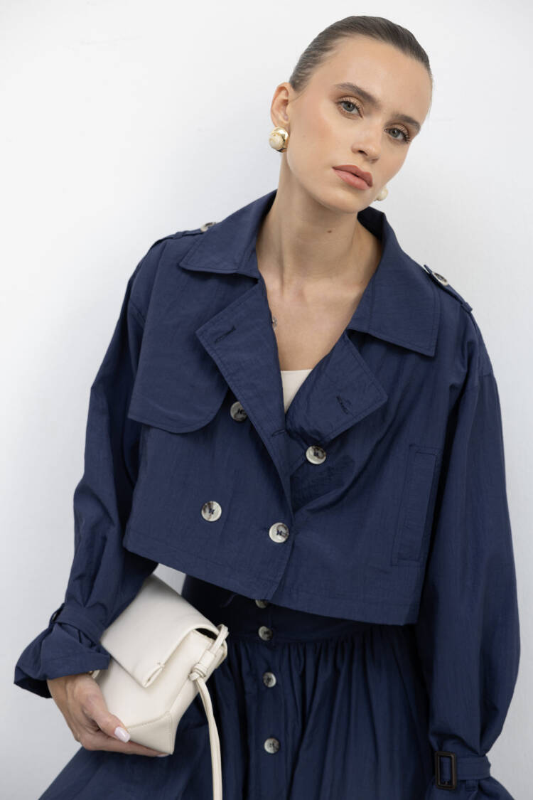 Double-Breasted Crop Coat