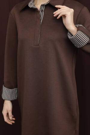 Striped Buttoned Notched Neck Tunic - Brand: Puane - Women & Kids, Baby Clothes Wholesale - Globality Store