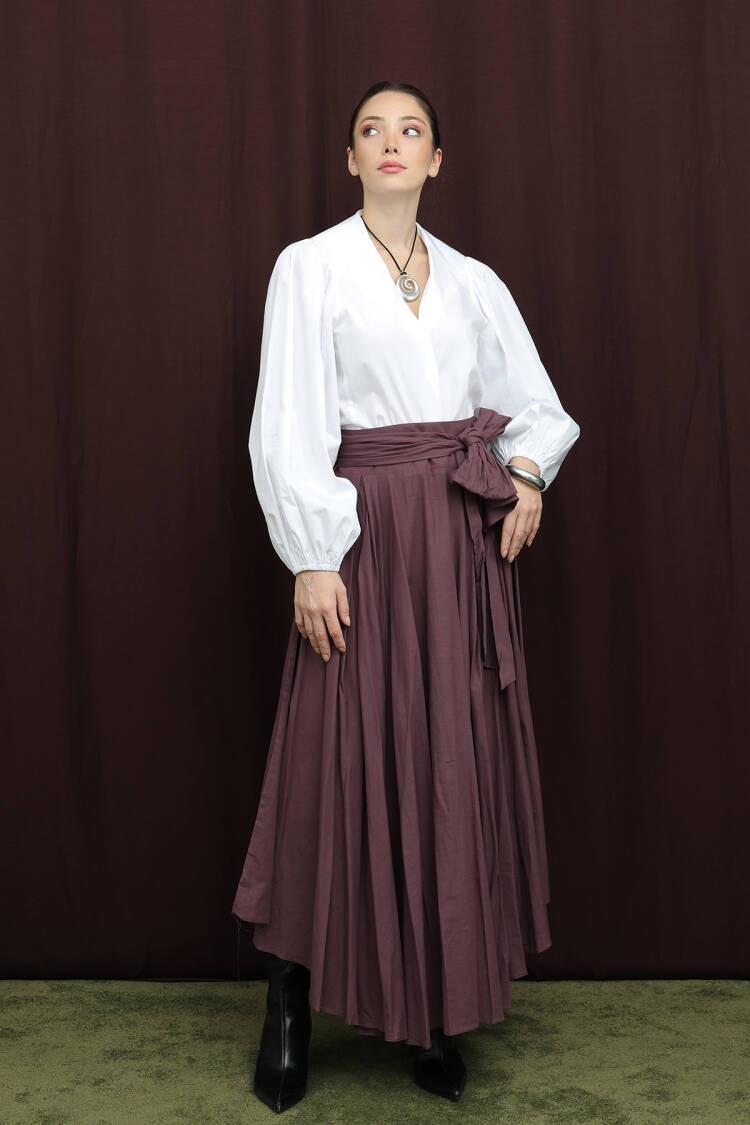 Brown Elegant Maxi Layered Skirt High Waist Vintage - Brand: SOUL - Women & Kids, Baby Clothes Wholesale - Globality Store