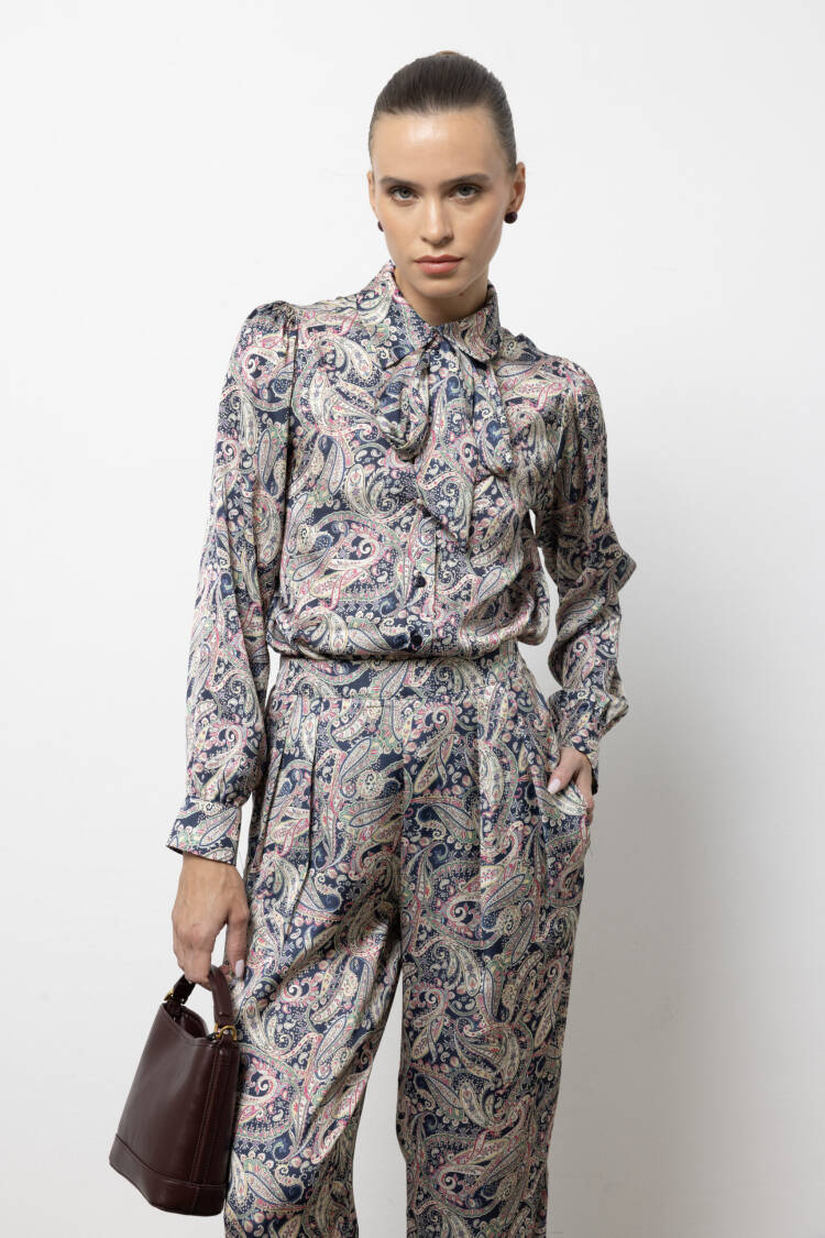 Mix Color Paisley Vintage Formal Shirt