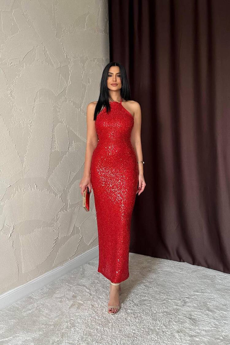 Sequined Glam Sheath Dress