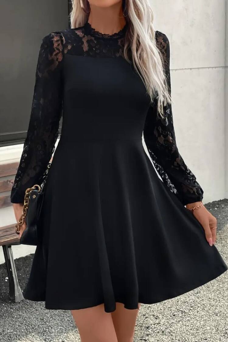 Elegant Black Fit And Flare Mini Dress - Brand: Janes - Women & Kids, Baby Clothes Wholesale - Globality Store