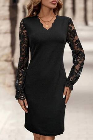 Elegant Black Sheath Dress With Ruffle Sleeves - Brand: Janes - Women & Kids, Baby Clothes Wholesale - Globality Store