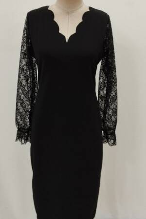 Elegant Black Sheath Dress With Ruffle Sleeves - Brand: Janes - Women & Kids, Baby Clothes Wholesale - Globality Store