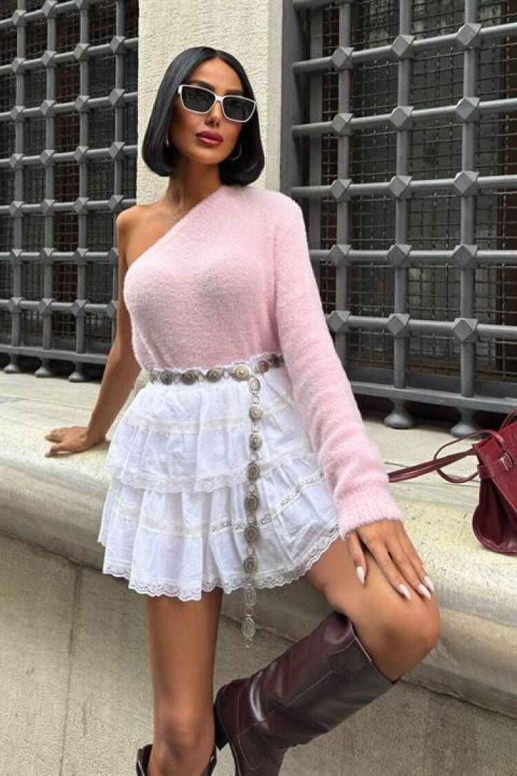 Fitted One Shoulder Neck Sweater - Brand: Sobe Istanbul - Women & Kids, Baby Clothes Wholesale - Globality Store