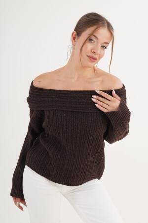 Sweater With Off Shoulder Neck - Regular Fit - Brand: Lustrin - Women & Kids, Baby Clothes Wholesale - Globality Store