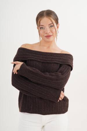 Sweater With Off Shoulder Neck - Regular Fit - Brand: Lustrin - Women & Kids, Baby Clothes Wholesale - Globality Store