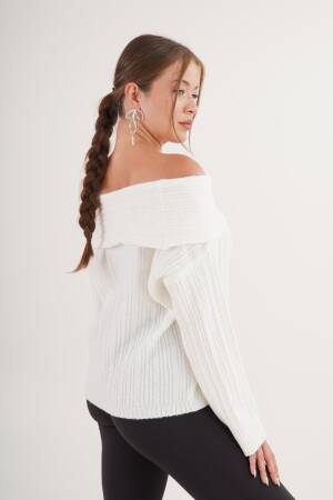 Sweater With Off Shoulder Neck And Long Sleeves - Brand: Lustrin - Women & Kids, Baby Clothes Wholesale - Globality Store