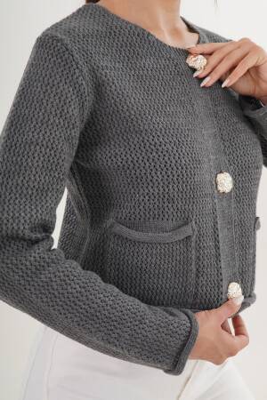 Grey Casual Elegant Cardigan - Brand: Lustrin - Women & Kids, Baby Clothes Wholesale - Globality Store