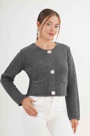 Grey Casual Elegant Cardigan - Brand: Lustrin - Women & Kids, Baby Clothes Wholesale - Globality Store