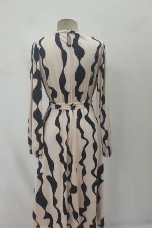 Beige A-Line Elegant Midi Dress With Long Sleeves - Brand: Janes - Women & Kids, Baby Clothes Wholesale - Globality Store