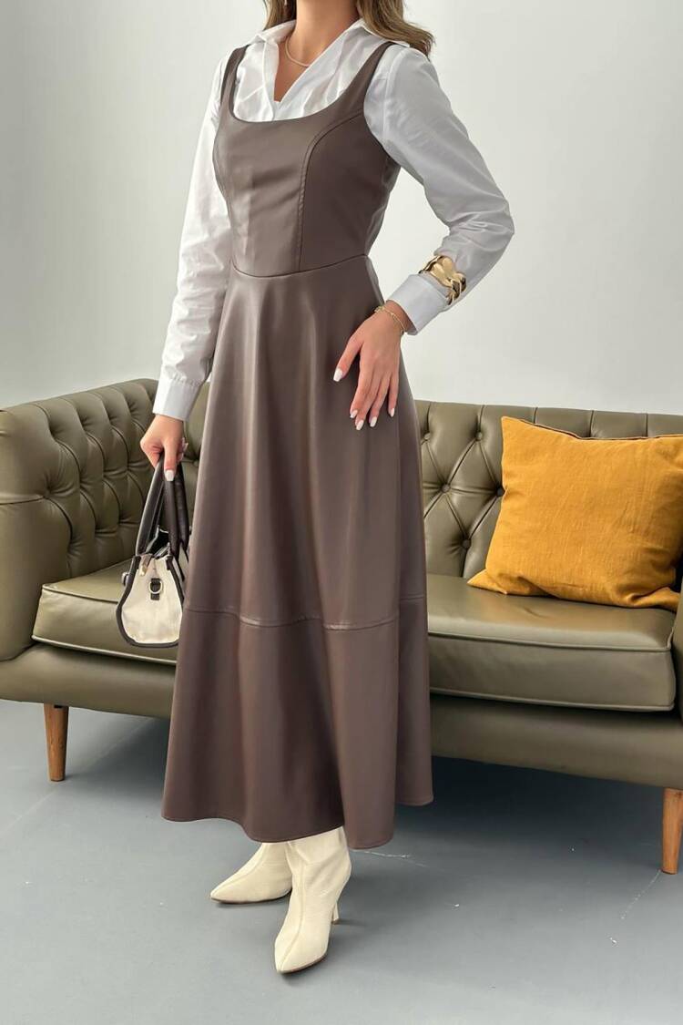 Fit And Flare Maxi Dress With Long Sleeves