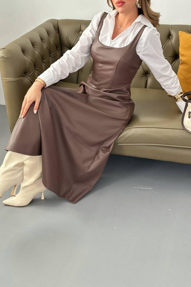 Fit And Flare Maxi Dress With Long Sleeves