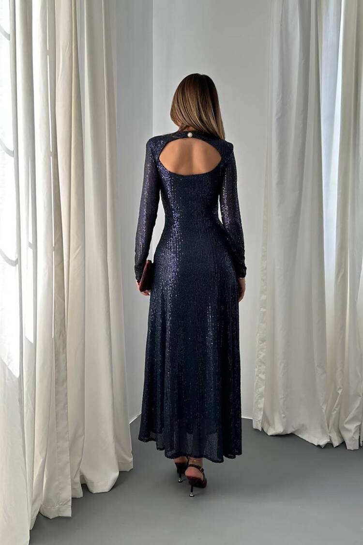 Sequined Fit And Flare Dress
