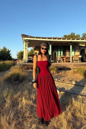 ClaretStrapless Bodycon Maxi Dress - Brand: EYYO ATELIER - Women & Kids, Baby Clothes Wholesale - Globality Store