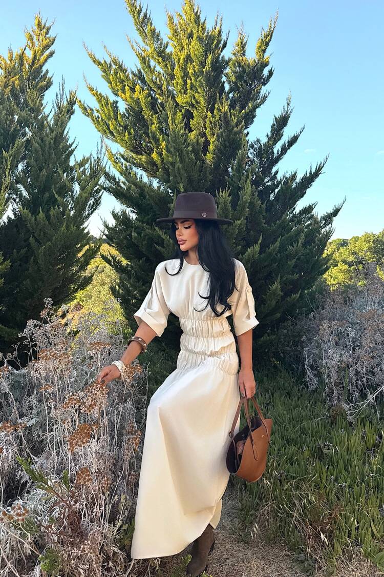 Modest Elegant Floor Length Shift Dress