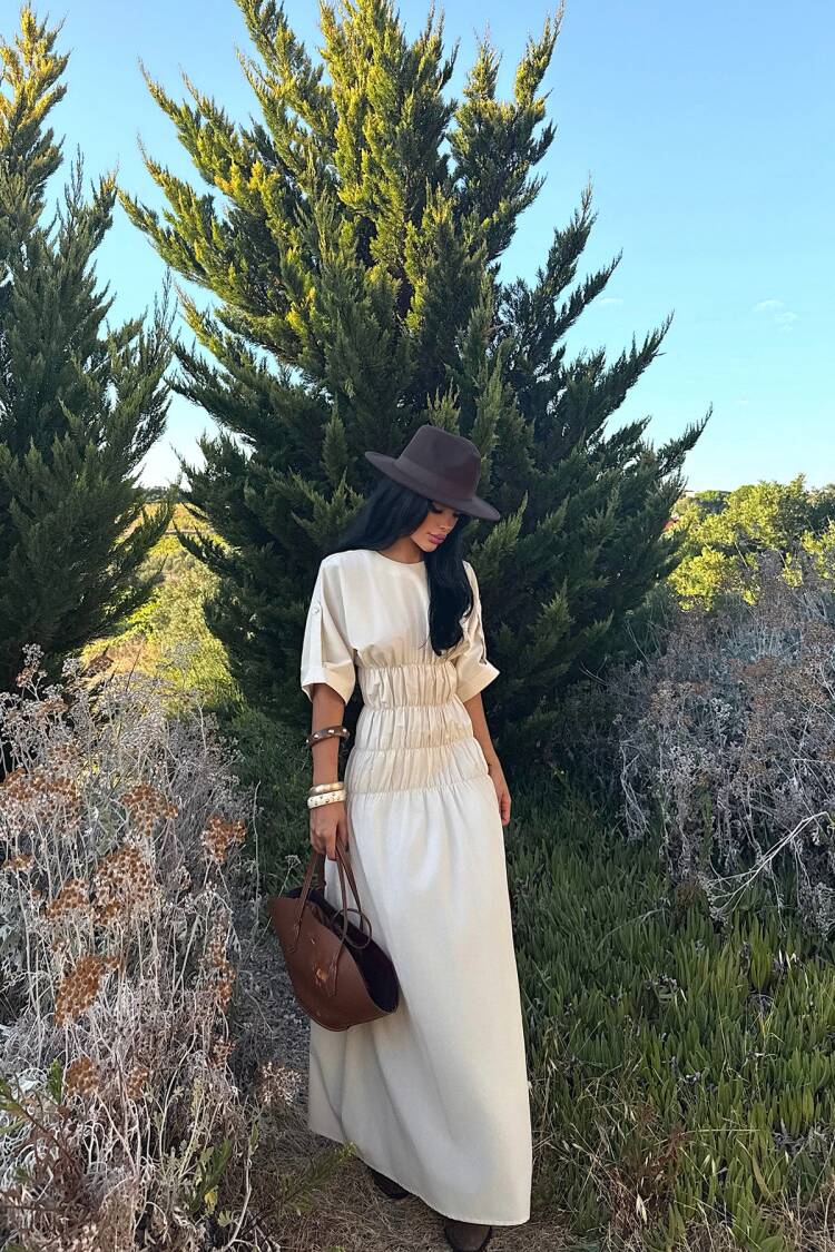 Modest Elegant Floor Length Shift Dress