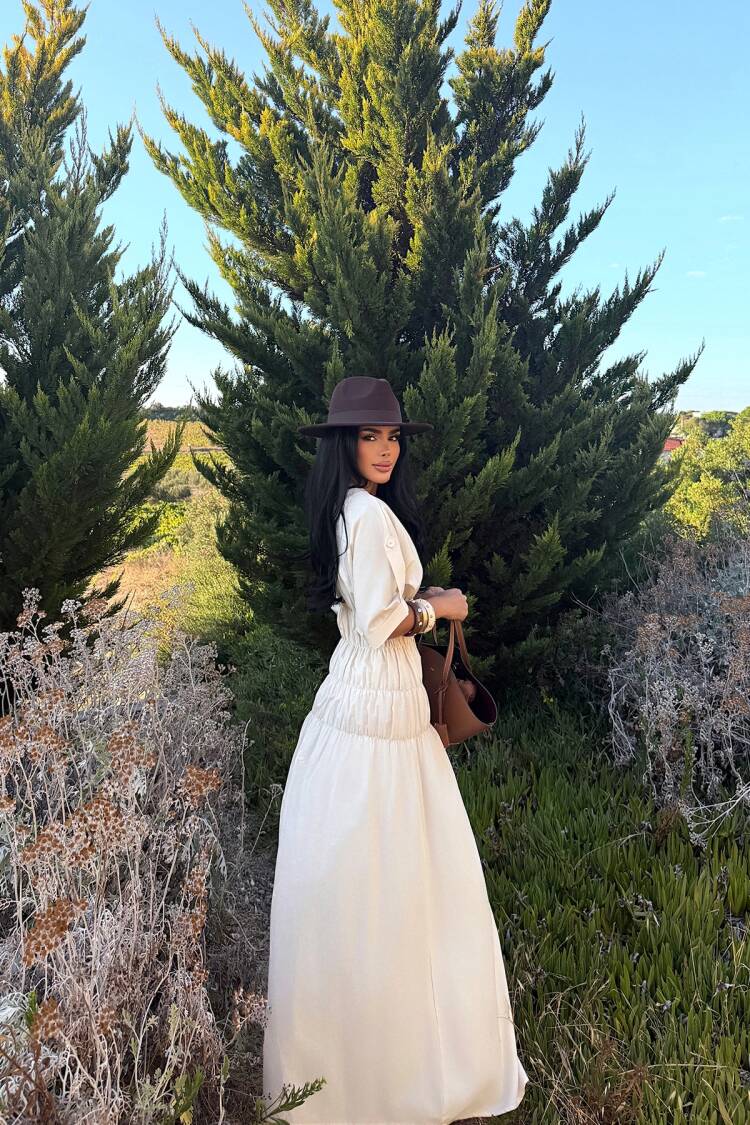 Modest Elegant Floor Length Shift Dress
