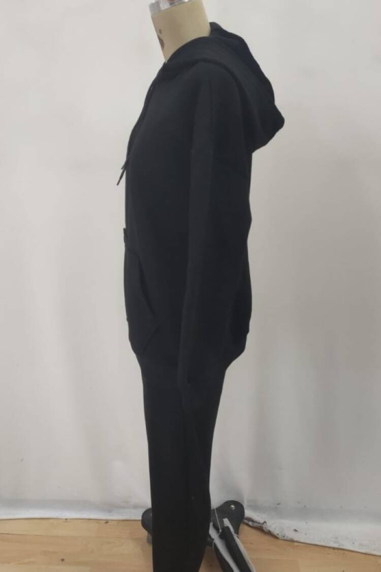 Tracksuit With Kangaroo Pocket And Hooded Neck