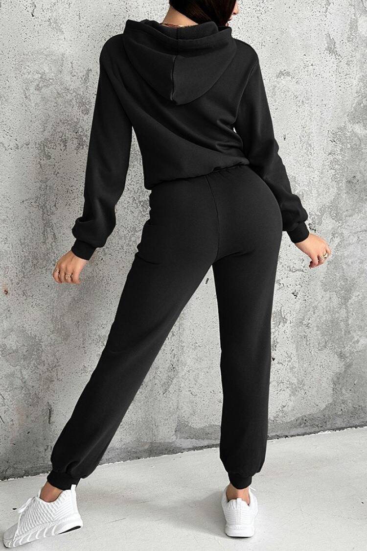 Tracksuit With Kangaroo Pocket And Hooded Neck