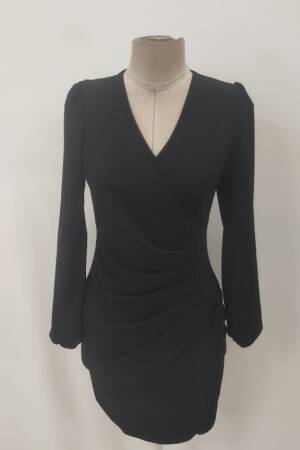 Elegant Wrap V-Neck Mini Dress With Ballon Sleeves - Brand: Janes - Women & Kids, Baby Clothes Wholesale - Globality Store