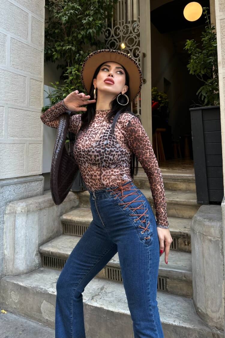High Waist Mom Jeans With Flare Leg