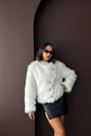 Elegant White Fur Jacket - Brand: Topshow - Women & Kids, Baby Clothes Wholesale - Globality Store