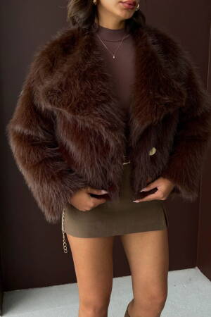 Fur Jacket With Notched Collar - Brand: Topshow - Women & Kids, Baby Clothes Wholesale - Globality Store
