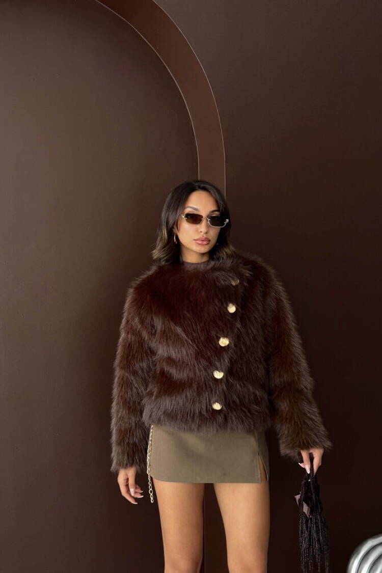 Fur Jacket With Notched Collar