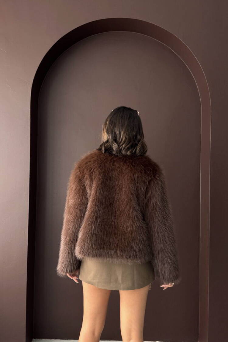 Fur Jacket With Notched Collar