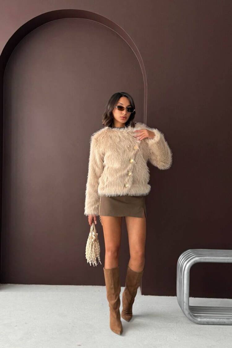 Beige Fur Jacket