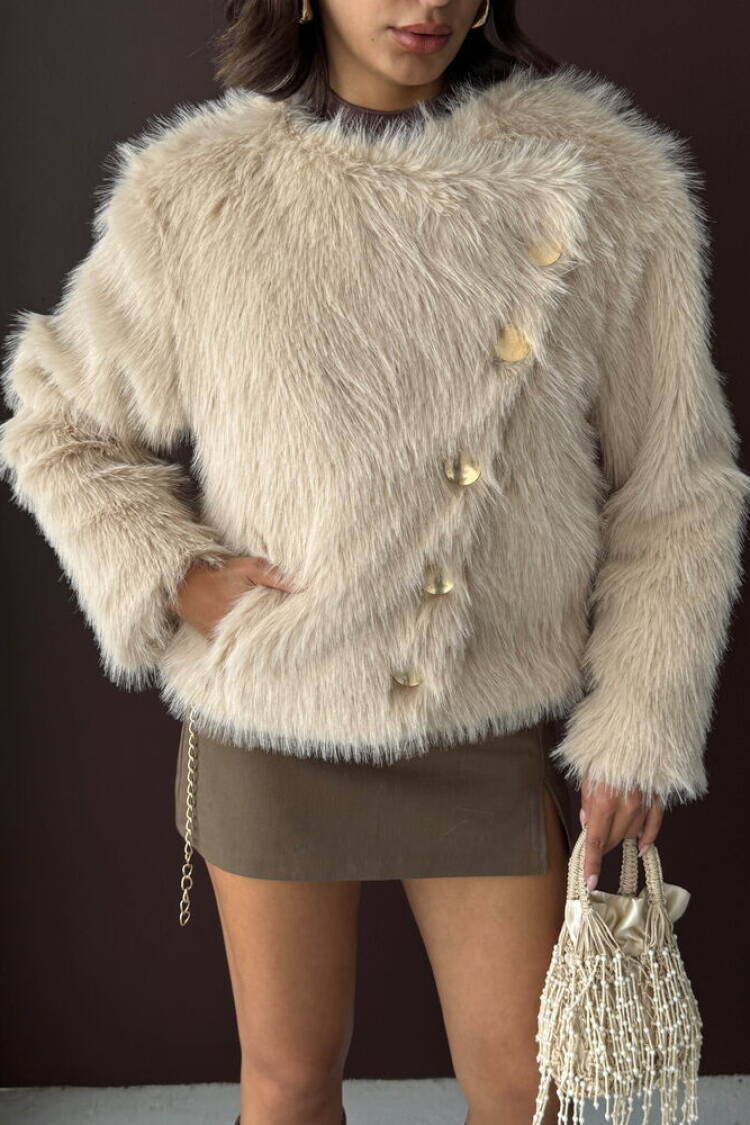 Beige Fur Jacket