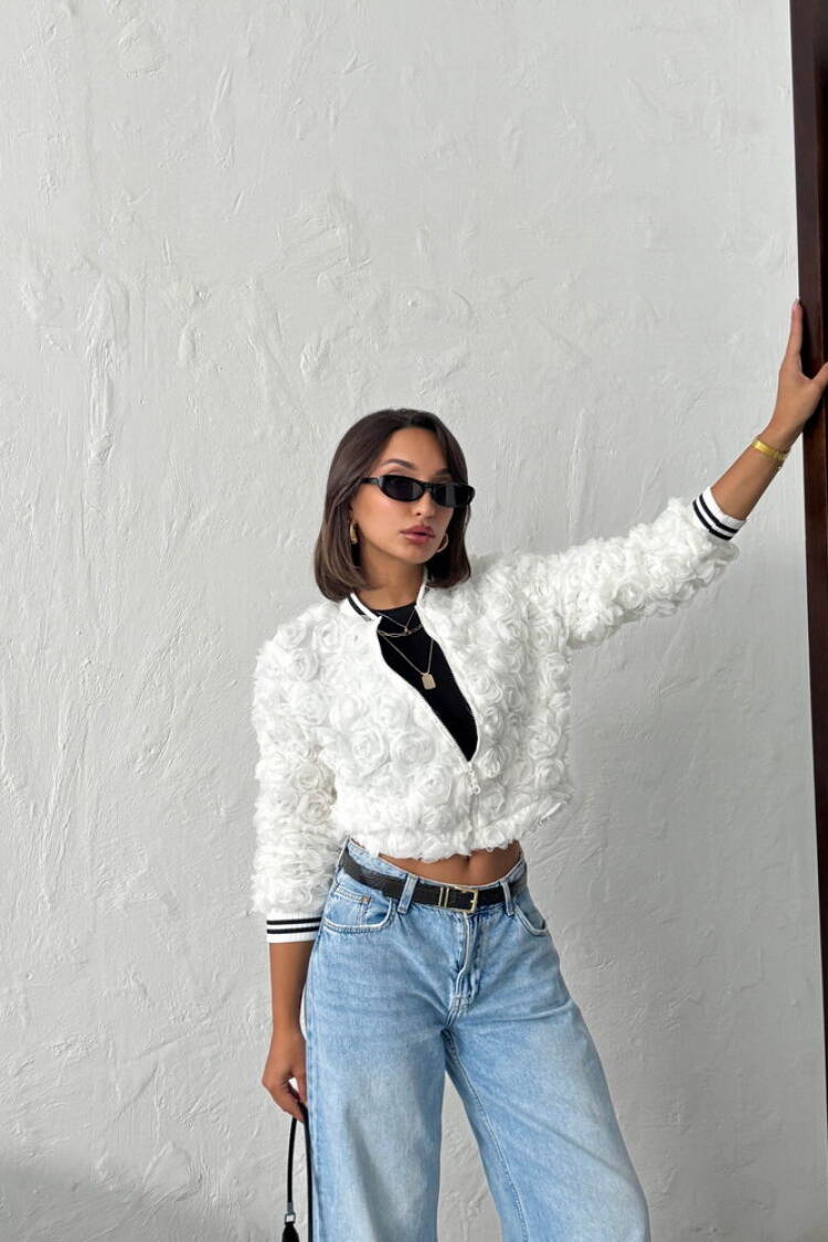 White Bomber Jacket