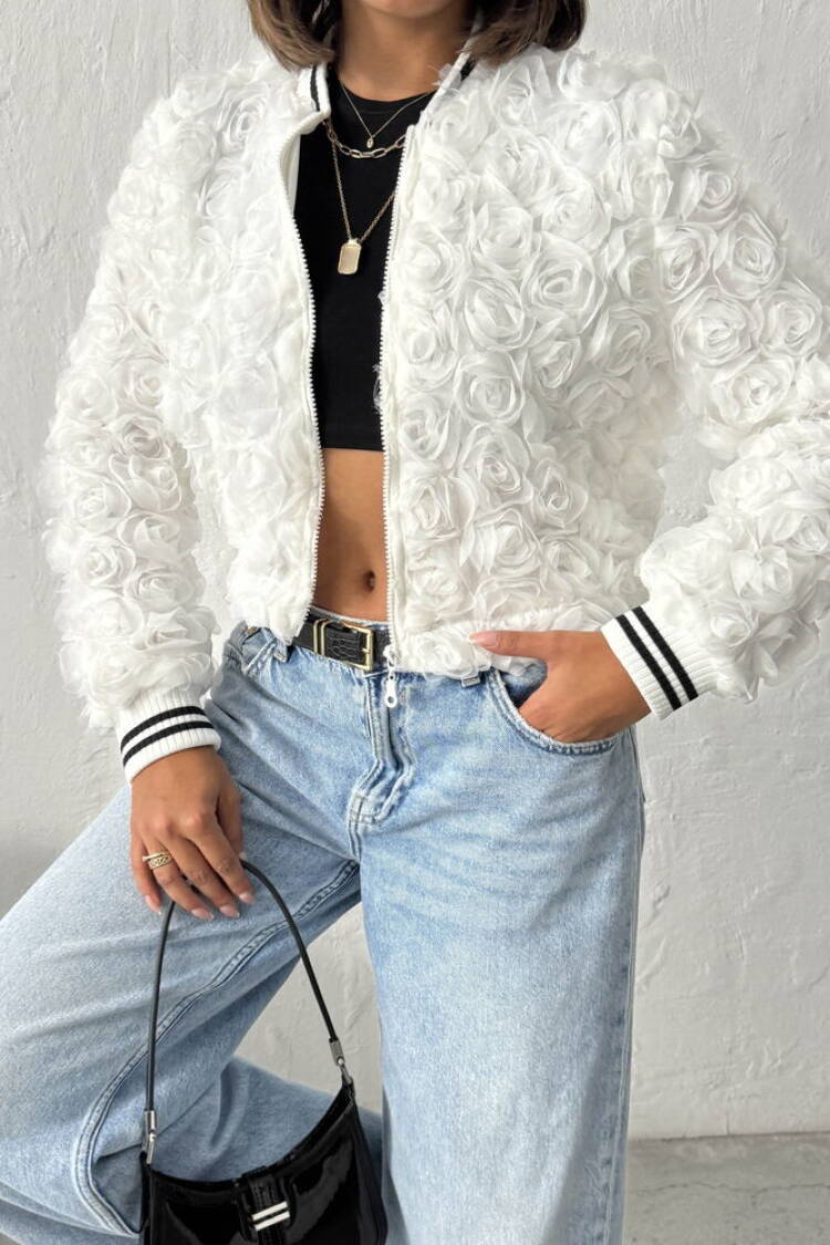 White Bomber Jacket