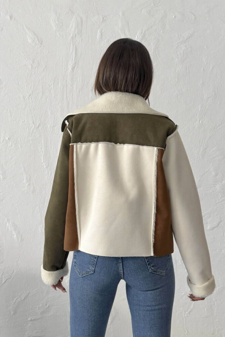 Brown Shacket Jacket With Zip Up Closure