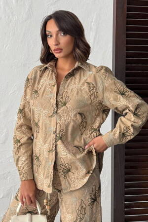 Beige Casual Ethnic Floral Shirt - Brand: Topshow - Women & Kids, Baby Clothes Wholesale - Globality Store