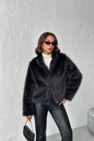 Fur Jacket With Notched Collar - Brand: Topshow - Women & Kids, Baby Clothes Wholesale - Globality Store