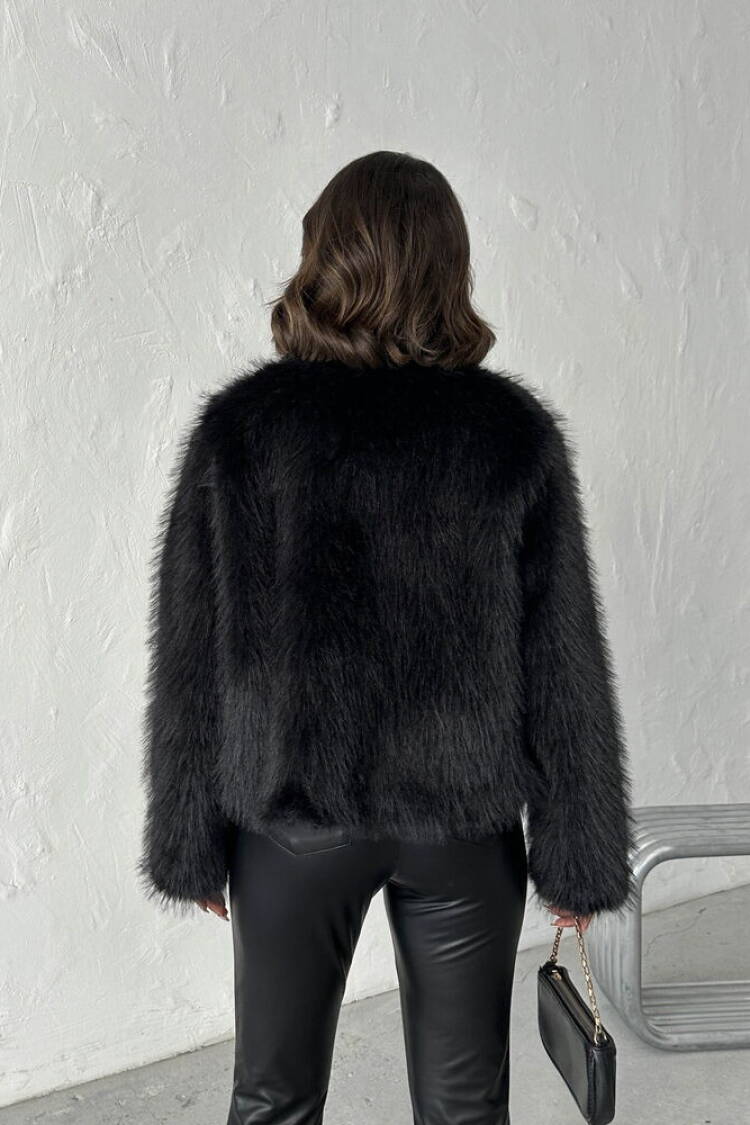 Fur Jacket With Notched Collar